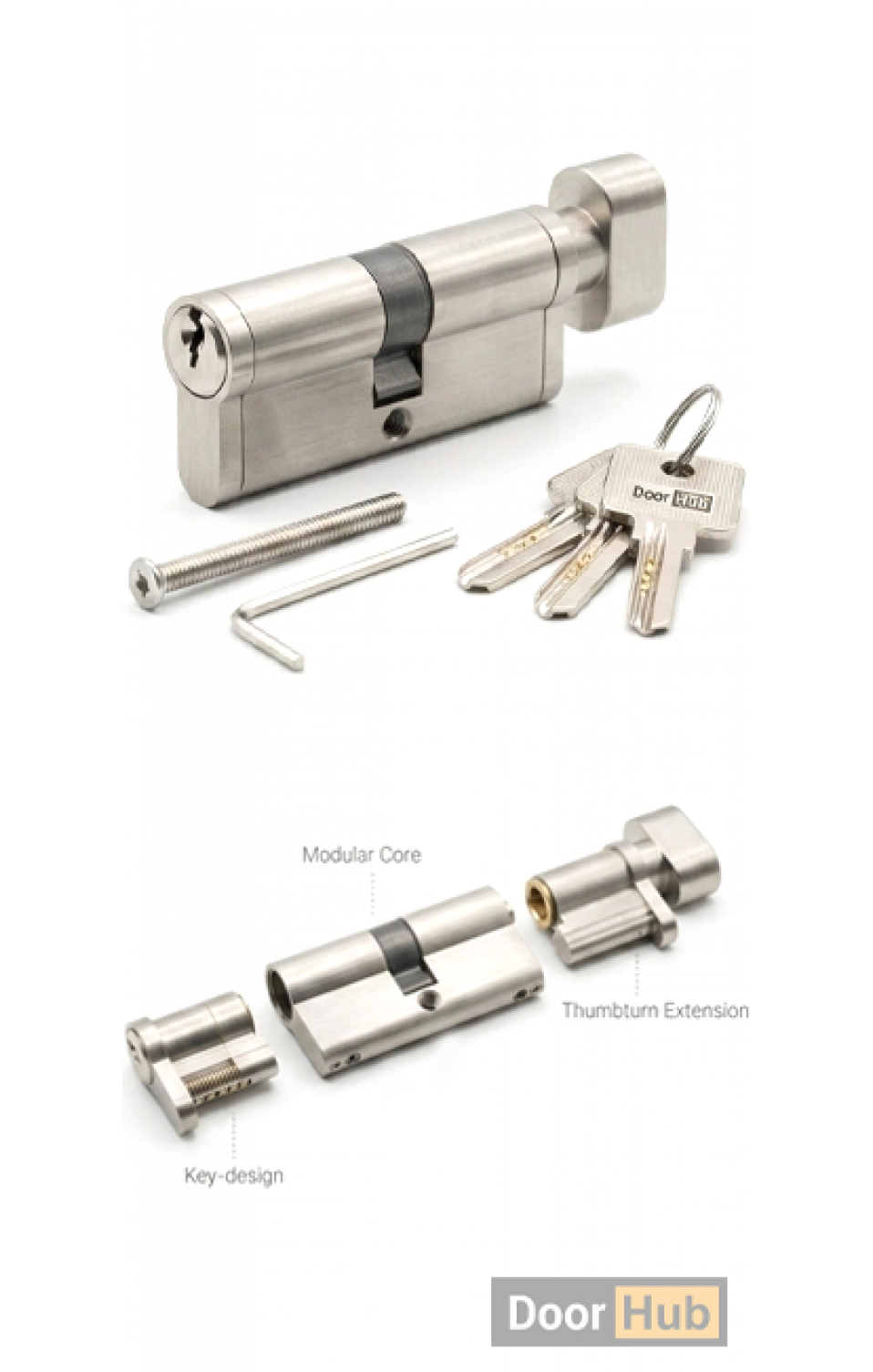 Adjustable Cylinder Key Thumb Silver UAE for Door Lock Systems